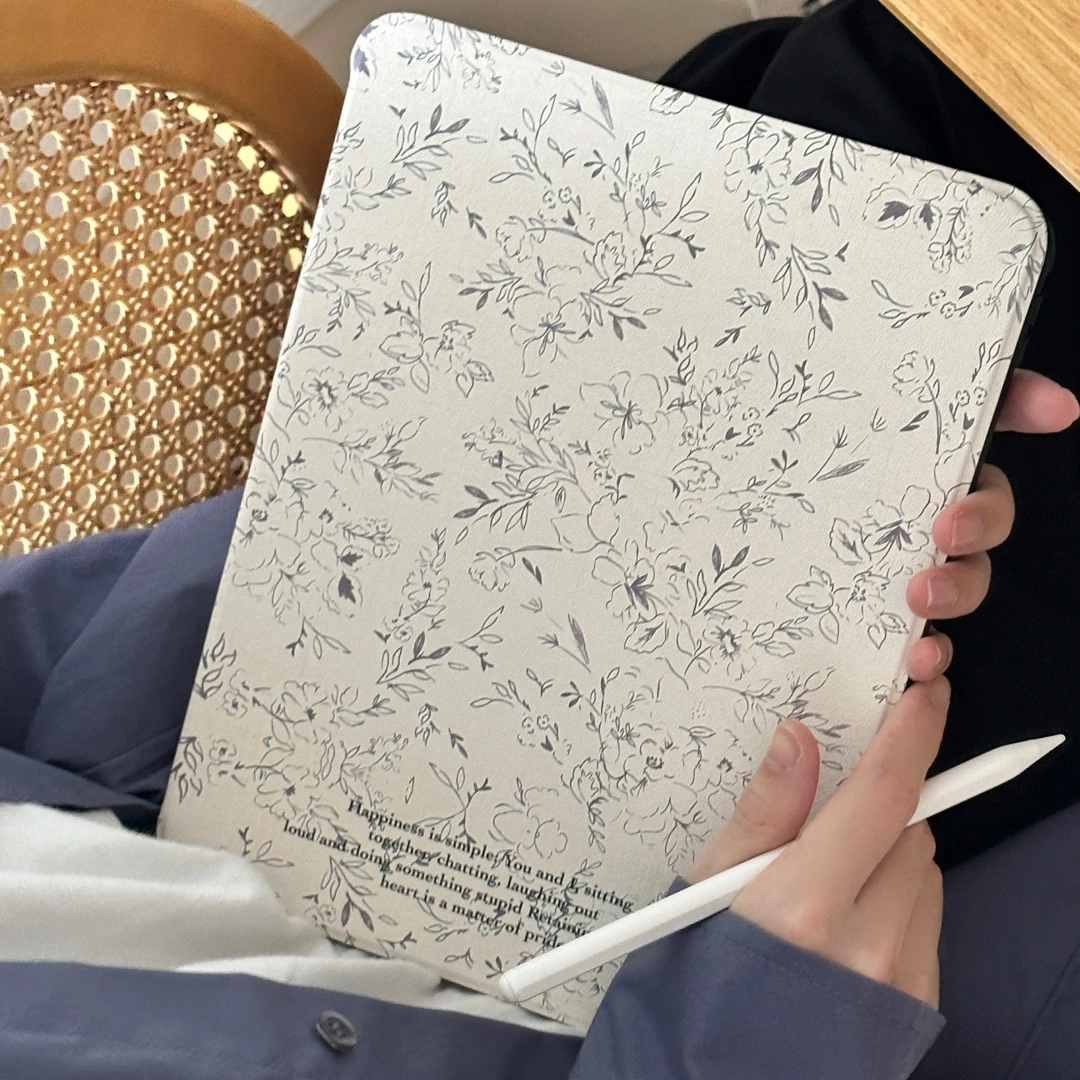Line Flower Tablet Case for iPad