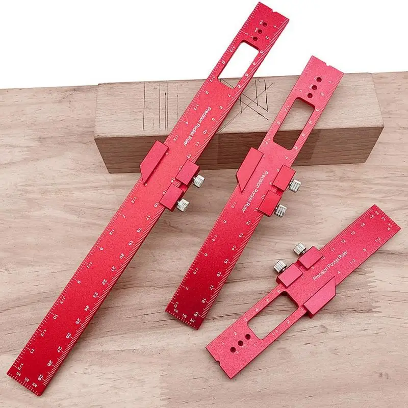 

Линейка для деревообработки, прецизионное карманное правило, 6/8/12 дюйма, алюминиевая металлическая скользящая остановка, маркировочная линейка, метрические дюйма, измерительные инструменты