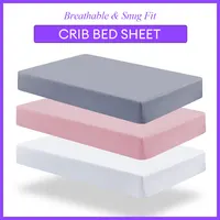 1pc Solid Crib Fitted Sheet Microfiber Super Soft Toddler Bedsheet Washable Bed Cover 1