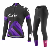 2025 Women Spring Autumn Cycling Jersey Set Long Sleeve Breathable Clothing MTB Maillot Ropa Ciclismo Bicycle Outdoor Sportswear 2