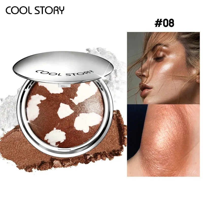 Pearlescent Highlight Palette Bronze Shimmer Glitter Face Makeup_voghion.com
