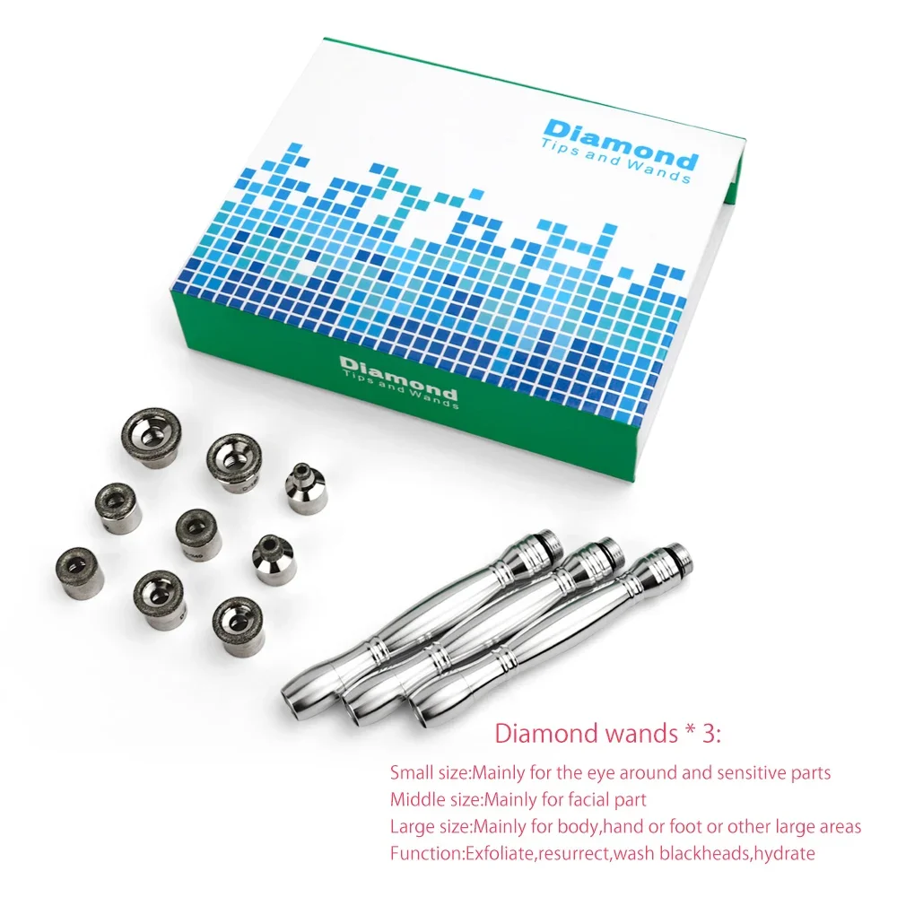 Microdermabrasion Exfoliation 3 in 1 Diamond Microdermabrasion Machine High Suction Power Professional Dermabrasion Home Use Facial Peeling Skin Care Machine