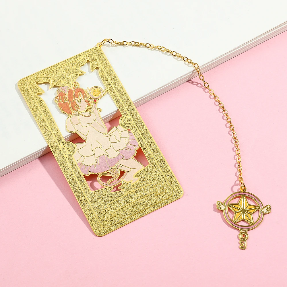 Metal Bookmark 1Pcs Anime Card Captor Sakura Book Mark Anime Fans Collection Cherry For Book Lovers School Supplies Stationery