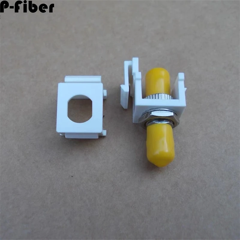ST 클립 RJ45-ST 플랜지 클립 네트워크 인터페이스, 광섬유 ST 화이트 P-광섬유, 100 개