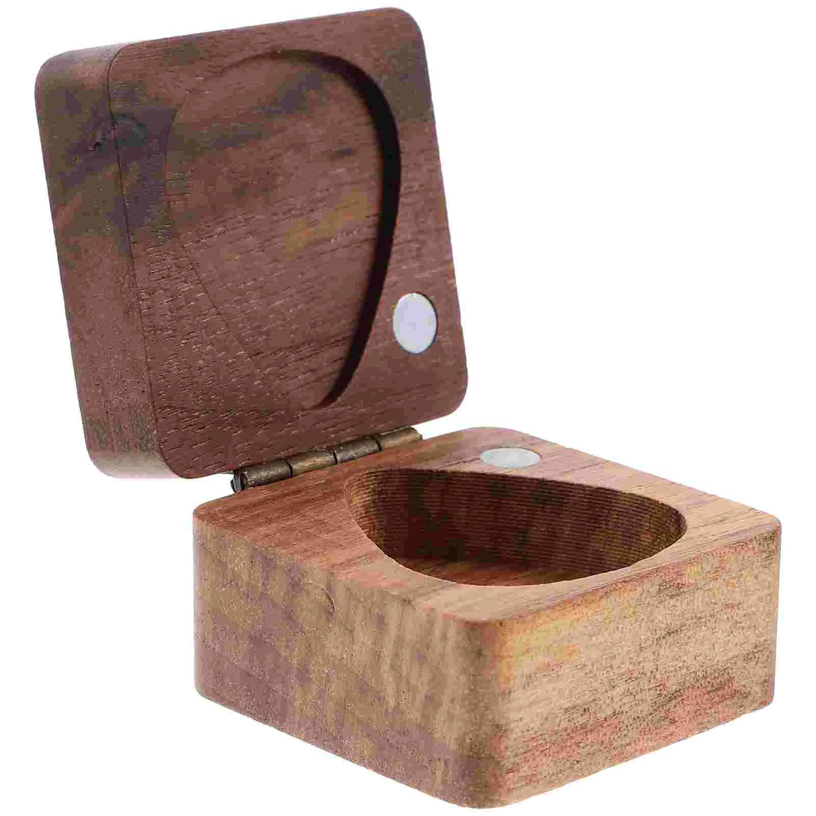 

Black Walnut Guitar Pick Case Holder Ukulele Container Storage Organizer Wood Picks