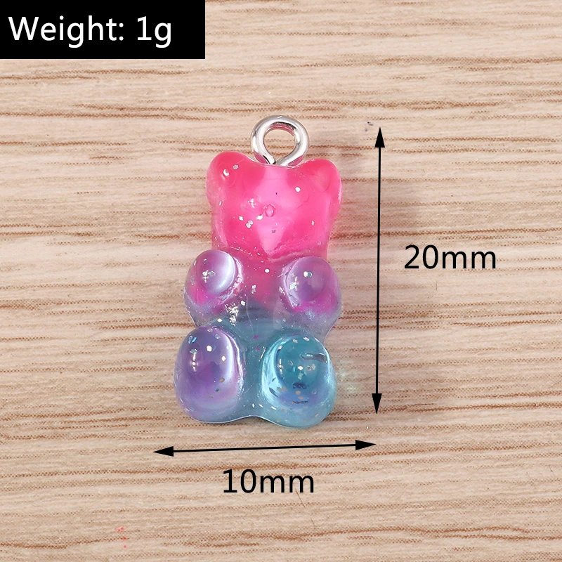 10 Stück 19x31mm Cartoon Harz Tier Bär Charms Anhänger für Schmuckherstellung Frauen Mode Tropfen Ohrringe Halskette DIY Handwerk Versorgung – Detail 5