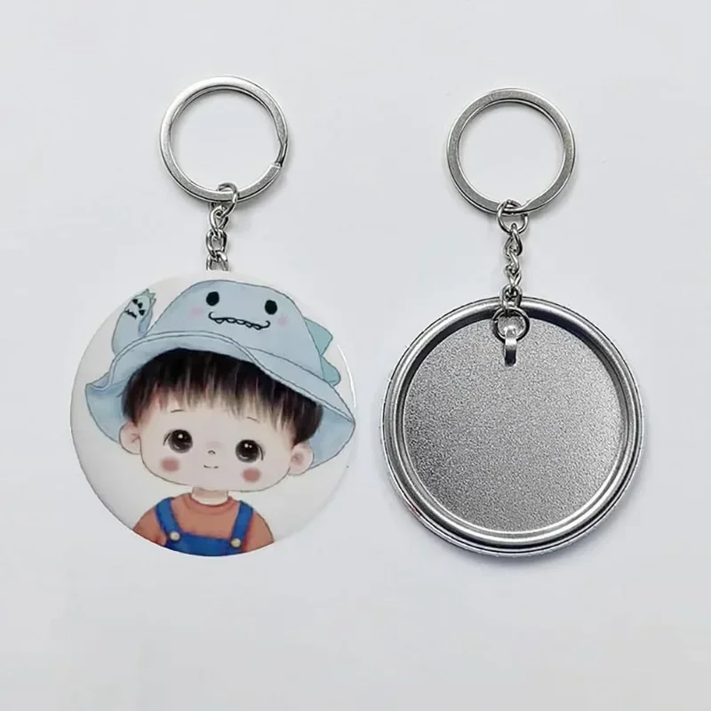 100PCS Keychain Badge Making Consumables For Badge Making Machine 100 Sets Plastic or Tinplate 58mm/44mm For Craft Press