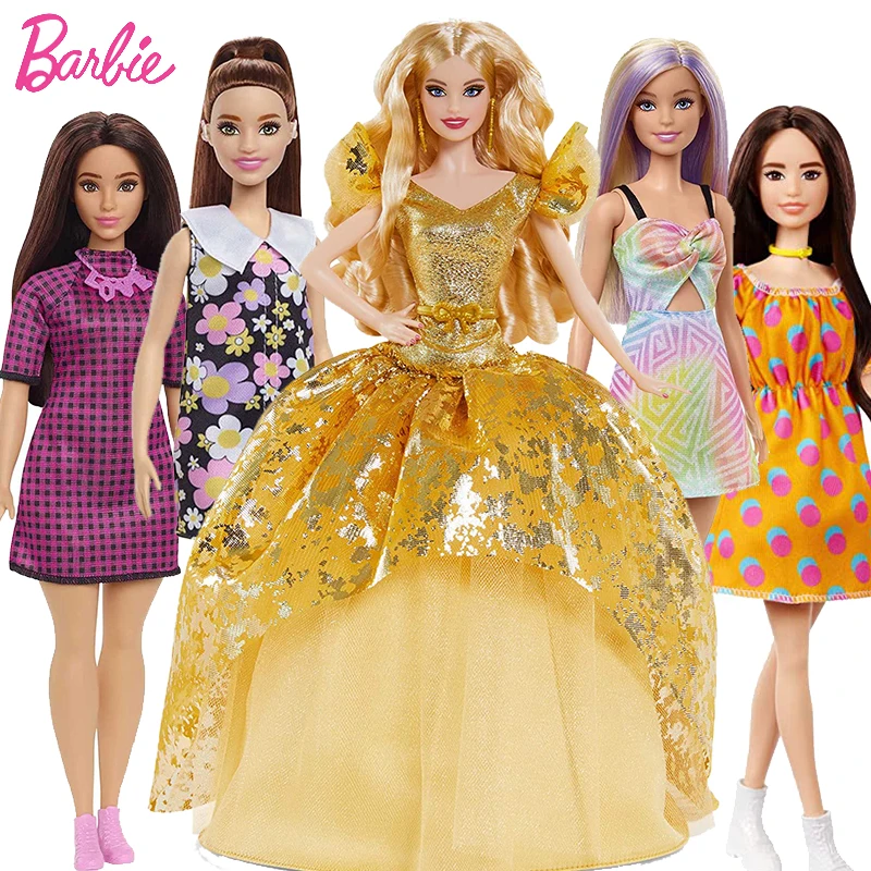 

Original Barbie Fashionistas Dolls Multiple Body Shapes Skin Tones 1/6 Dress Up Accessories Kids Toys for Girls Trends Clothes