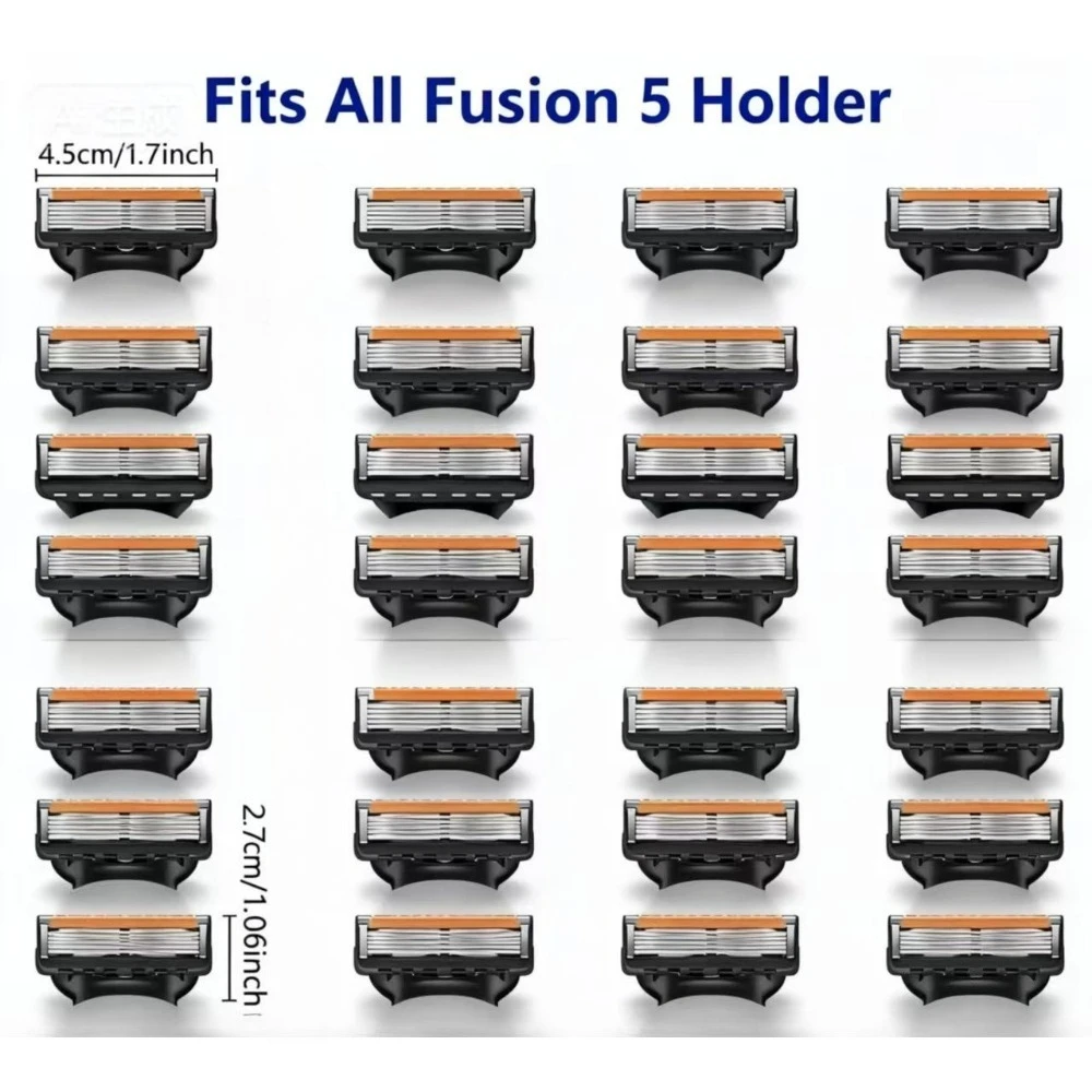 ใบมีดโกนหนวดแบบเปลี่ยนได้สำหรับผู้ชาย แพ็ค 5 ชิ้น สำหรับการโกนแบบใช้มือ กันน้ำ ใช้ได้กับเครื่องเล็มขนหนวดและขนบนใบหน้า 1