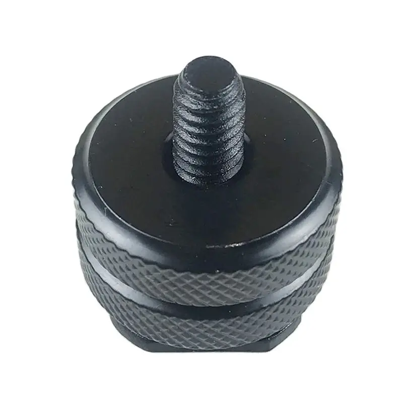 Adaptateur De Griffe Pour Appareil Photo – Double Vis 1/4 – Compatible Trépied, Flash, Micro – En Métal – Noir