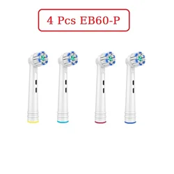 Electric Toothbrush Replacement Heads - Pack of 4 with Soft Bristles (4 Pcs EB60 - P)