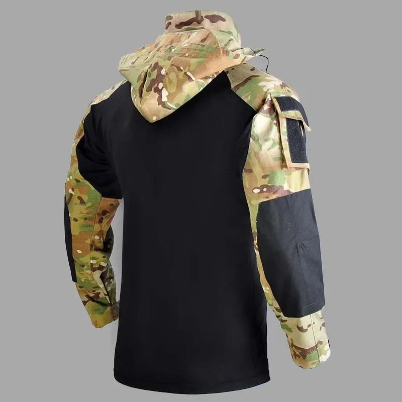 Outdoor Uniform Tactical Shirts Men Clothing Multi-Pocket Wear-Resistant Detachable Long Sleeve Shirt Camo Tops Camping Shirt 6