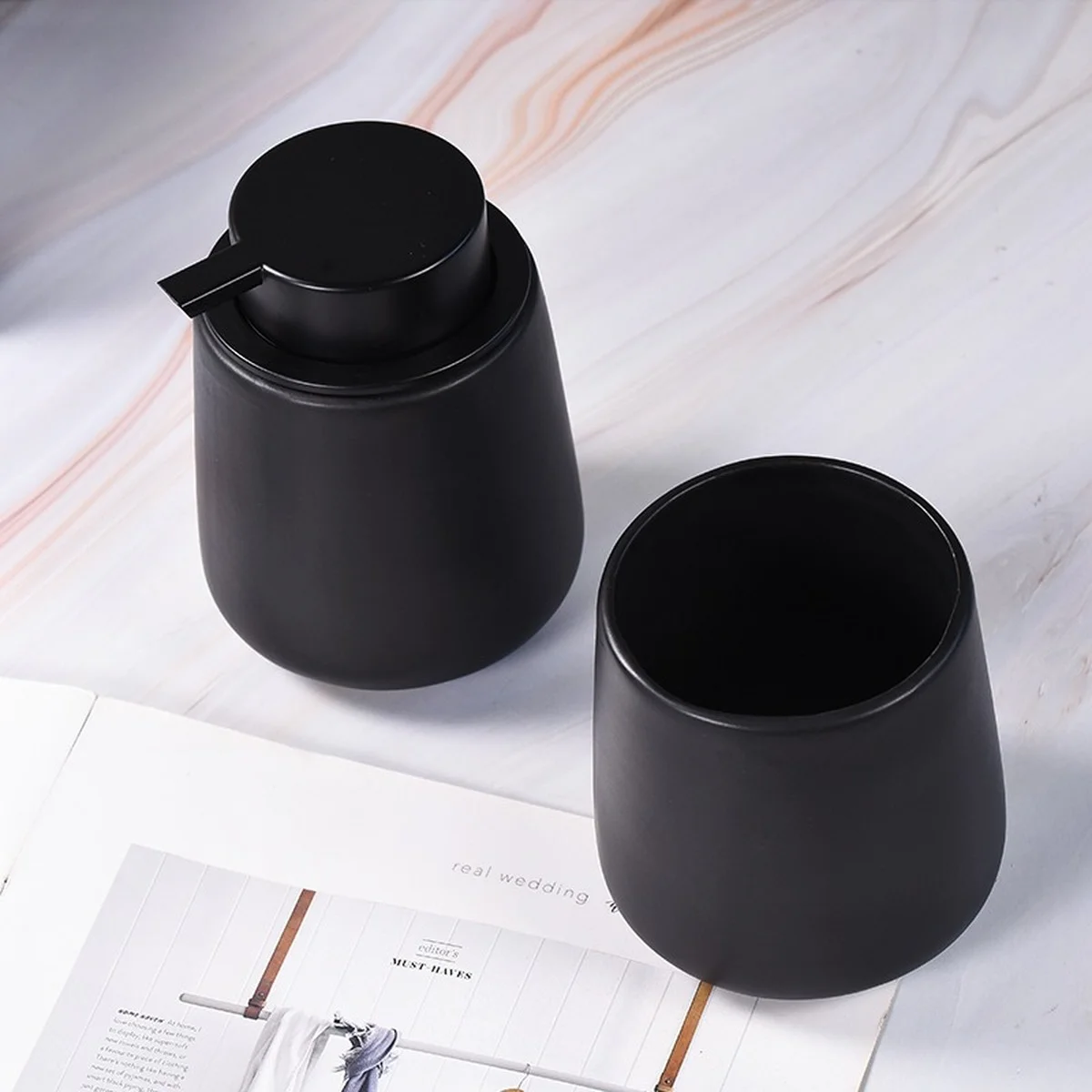 Dispenser Liquid Soap and Shampoo Dispenser Kit Bathroom Appliances Ceramic Bathroom Accessories Gel Pump Jajon Dishes Items