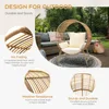Outdoor Egg Chair, Oversized Wicker Patio Chairs with 6.69'' Cushions,350LBS Capacity, Indoor Round Rattan Nest Chair with Stand 5