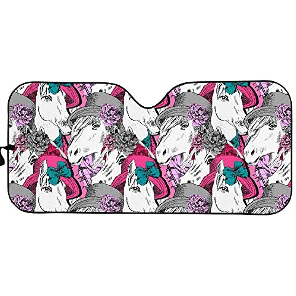 

Funny Windshield Sun Shade for Car SUV Trucks Minivan Automotive Sunshades Animal Horse Print