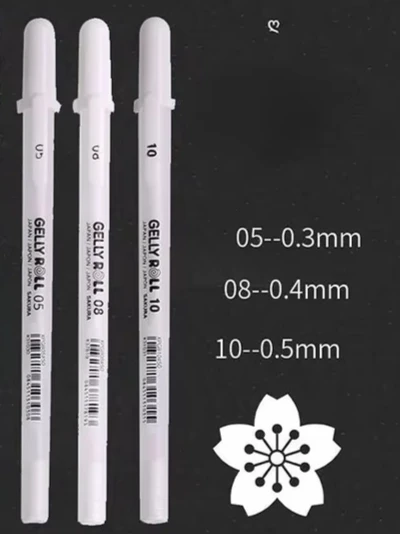 Pen+Refill Set Gel Pen Highlight Refill White Color Shinning Refill Painting Markers Drawing Pen School Supplies Multifunction 5