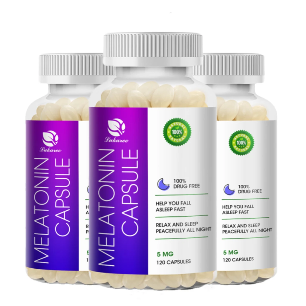 Lukaree5MGMelatoninCapsuleWithVitaminBSleepBetterSleepMelatoninSupplementsfor