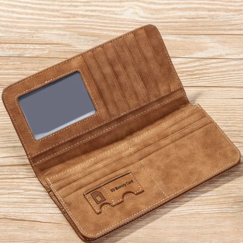 New Men's Wallet Short Frosted Leather Wallet Retro Two Fold Vertical Wallet Youth Korean Multi-Card Wallet 2023 Luxury Wallet 4