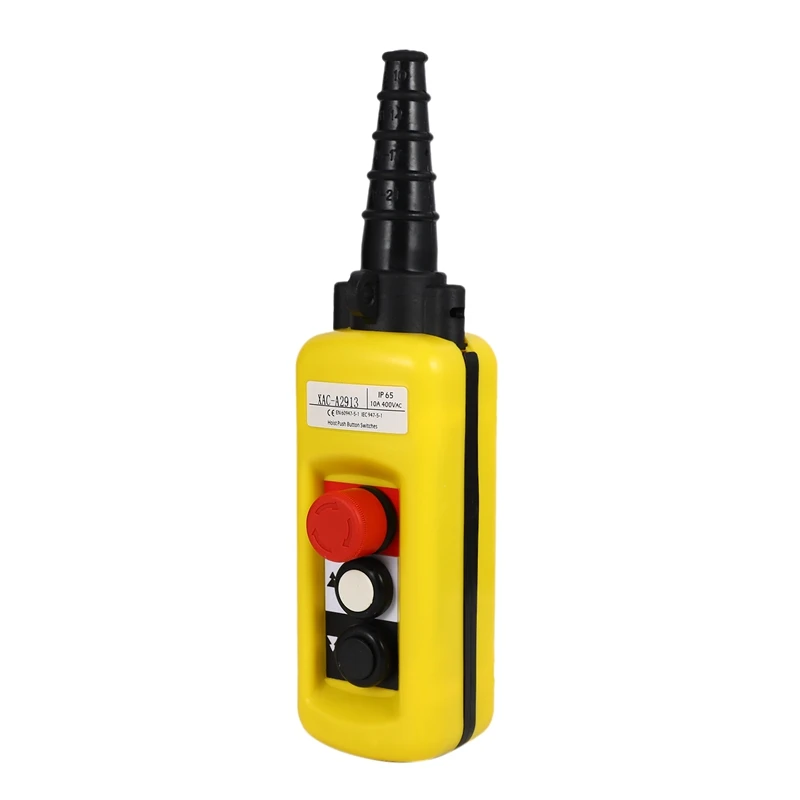 Lift Control Pendant XAC-A2913 Waterproof Handheld Pushbutton Switch With Electric Hoist Handle 2 Buttons With Two Speed And Em