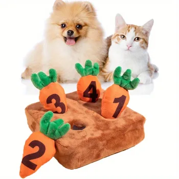 Dog Toys Snuffle Mat for Pet Plush Carrot Toy Mat Innovative Plush Vegetable Field Pull Radish Plush Carrot Dog Interactive Toys