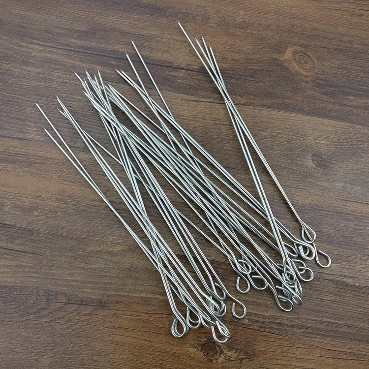 Roast duck sewing needle stainless steel sealing fork roast goose with ring string halogen duck neck needle barbecue Barbecue Skewers Barbecue Tools