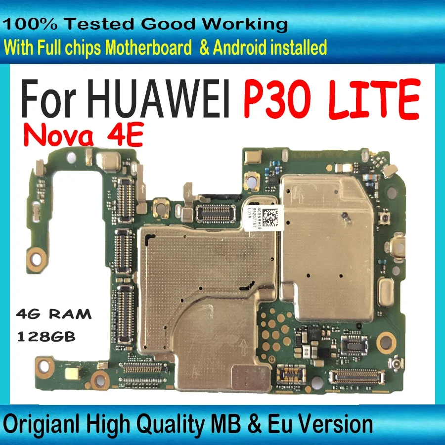 100% Original Unlocked Mainboard For Huawei P30 LITE nova 4e