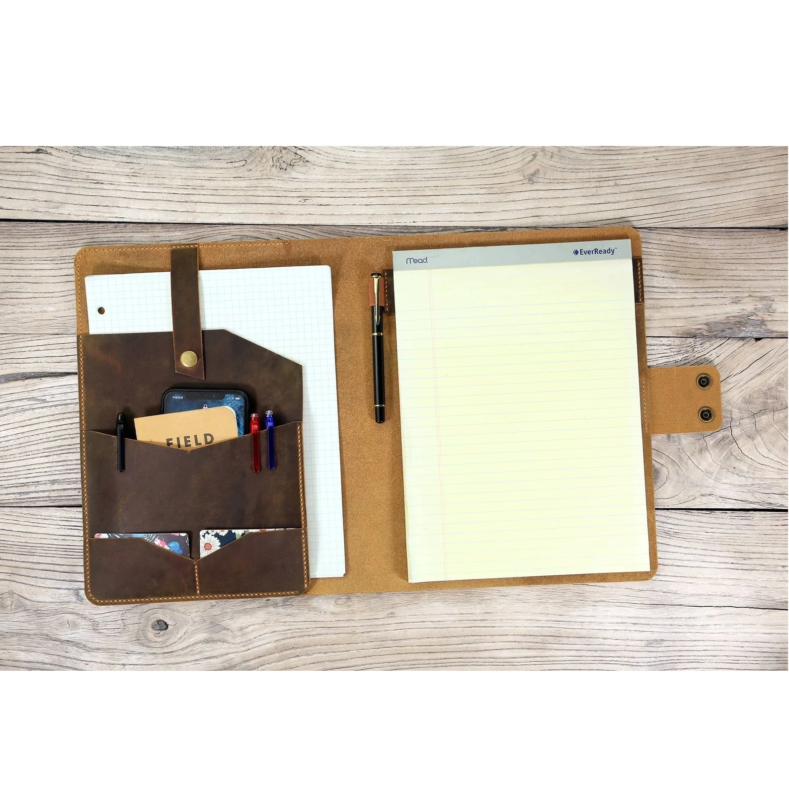 Personalized leather Padfolio , 8.5 x 11 padfolio , leather cover folio  organizer for A4 / Letter size Notepad writing pad - AliExpress