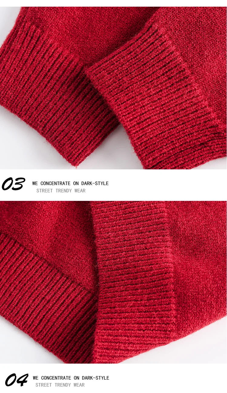Description Picture 5 of itemAutumn Winter Cartoon Jacquard Christmas O-neck Long-sleeved Sweaters Men's Trendy Brand Loose Casual Couple Pullovers Knitwear