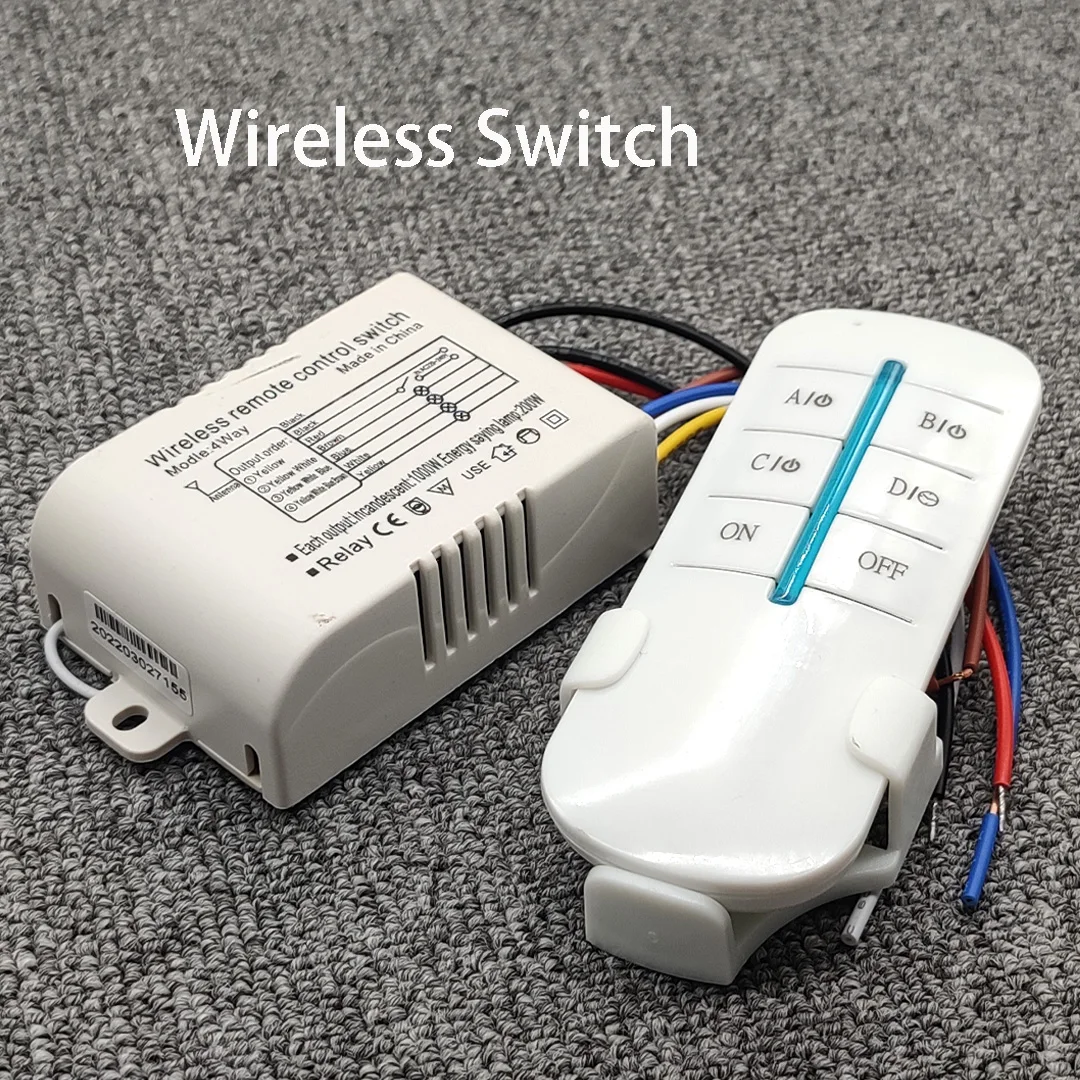 220V 1/2/3/4 Way ON/OFF wireless digital remote control manual remote ...