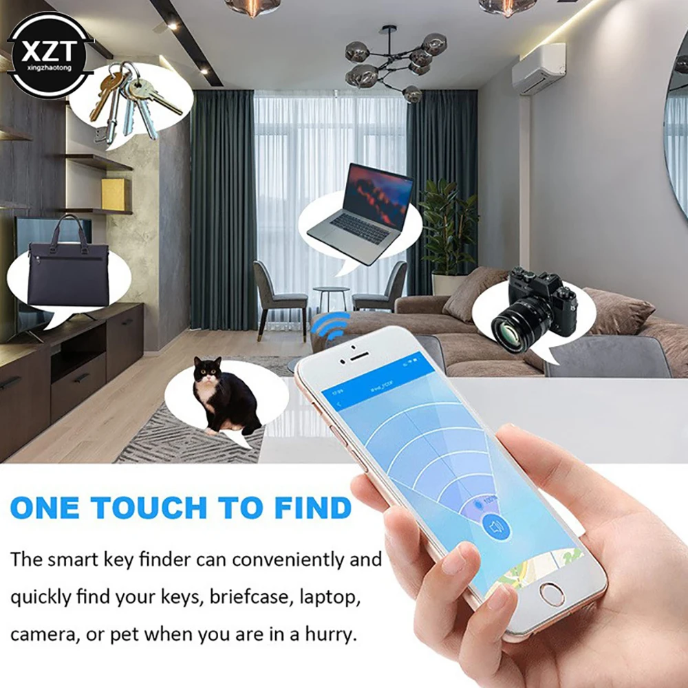 Round Bluetooth compatible Prevent Loss Device Key Article Finder Mobile Phone Search Two way Reminder
