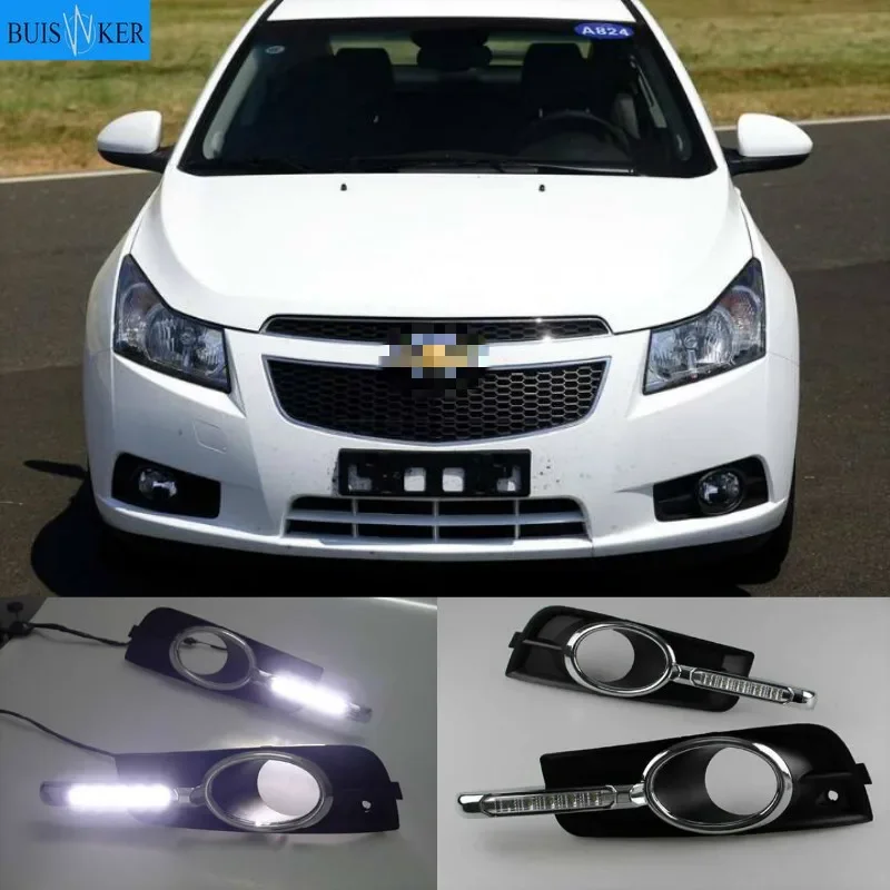 

Светодиодные дневные ходовые огни DRL для Chevrolet Cruze 2009-2014 DRL Противотуманные фары с указателем поворота затемненсветильник