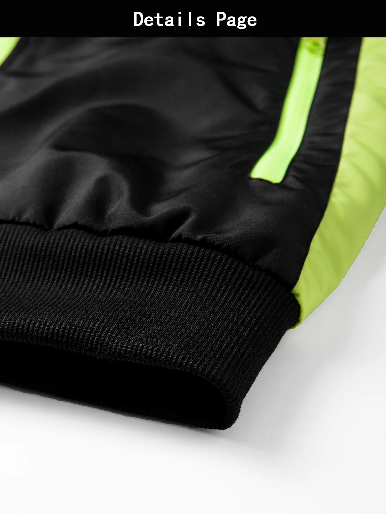 Herren Kontrast-Farben Windbreaker Jacke Einfarbige Sportliche Oberbekleidung mit Reißverschlusstaschen Lauf- Wander- Fitness- Freizeit-Sportbekleidung – Detail 2