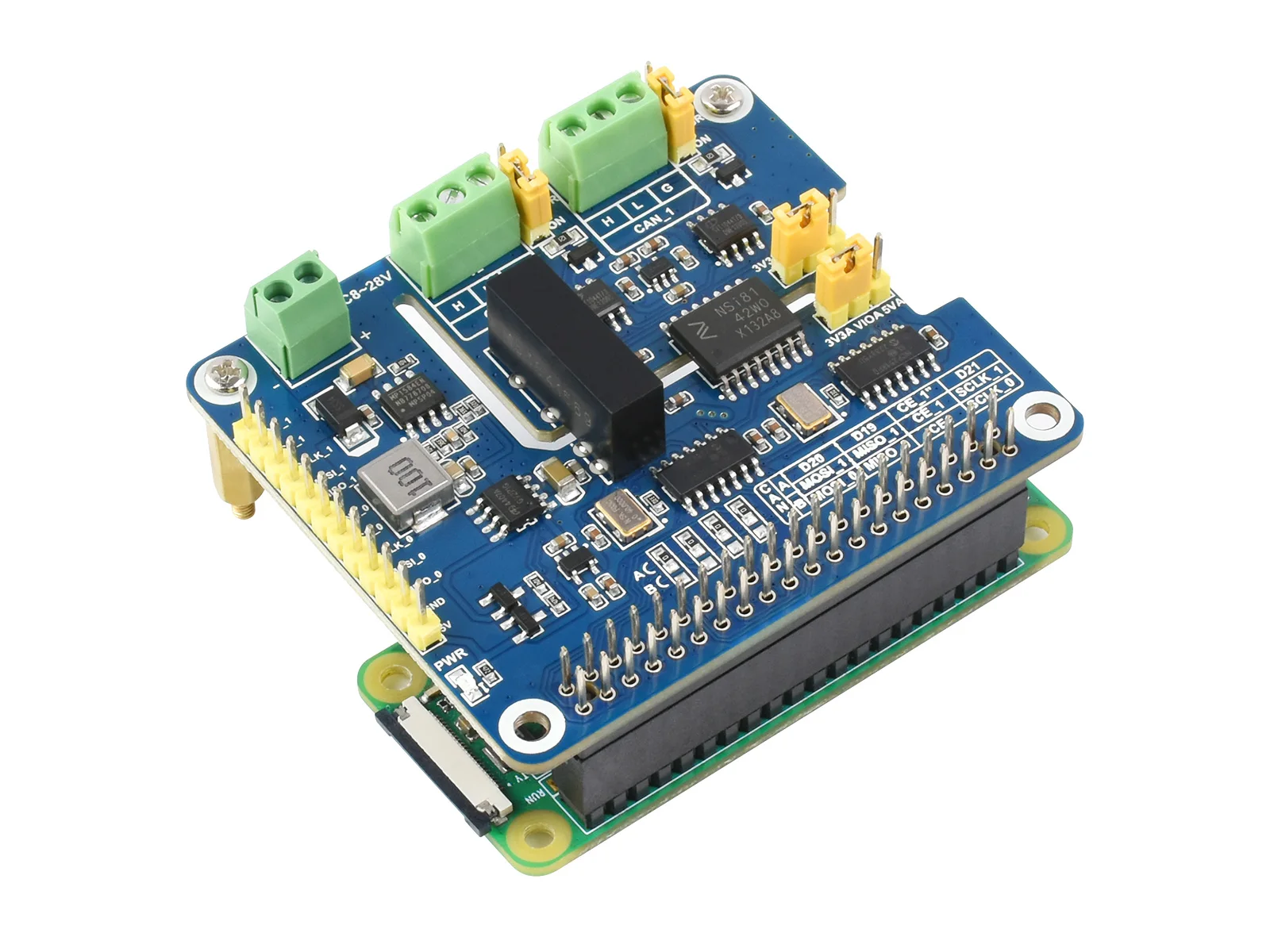 Waveshare Isolado Can fd Expansion Hat Interface Spi Várias Proteções Canais Projetado para a Série Raspberry pi