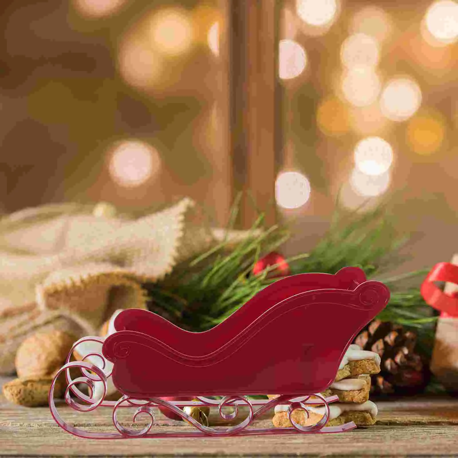 

Exquisite Sled Adornment Plastic Christmas Sleigh Pendant Christmas Tree Ornaments Home Decorations Home Christmas Decor Props