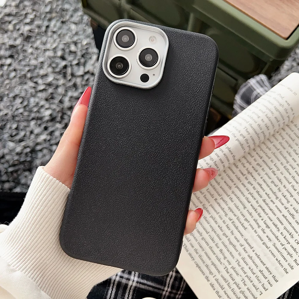 Luxury Leather Shockproof Phone Case with Camera Protection Cover