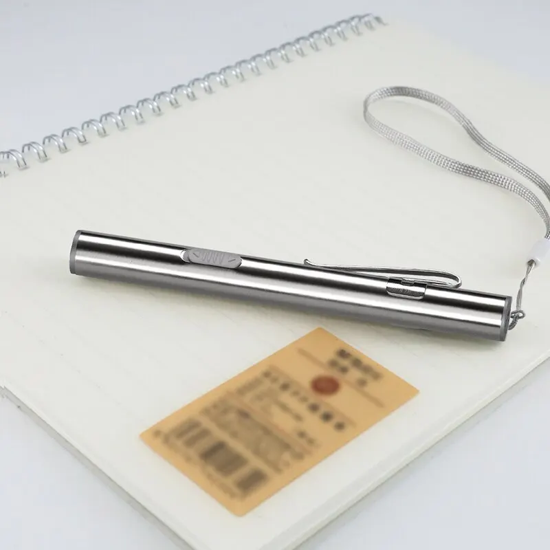 Led flashlight Mini Portable Medical Handy LED Pen Light USB Rechargeable Dentist Nurse Torch with Stainless Steel Clip