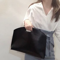 Women's Handbag New Large-capacity File Bag Fashionable Versatile Commuter Bag Leather Briefcase Envelope Clutch Bag - Image 3