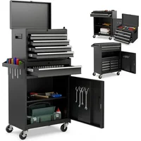 Goplus Tool Chest, 5-Drawer Rolling Tool Storage Cabinet with Detachable Top Tool Box, Liner, Universal Lockable Wheels 1