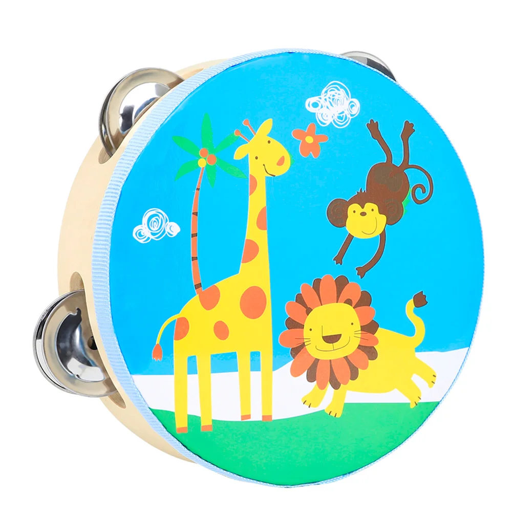 Children Clapping Tambourine Kids Toys Educational Music Waist Drum Blue Musical