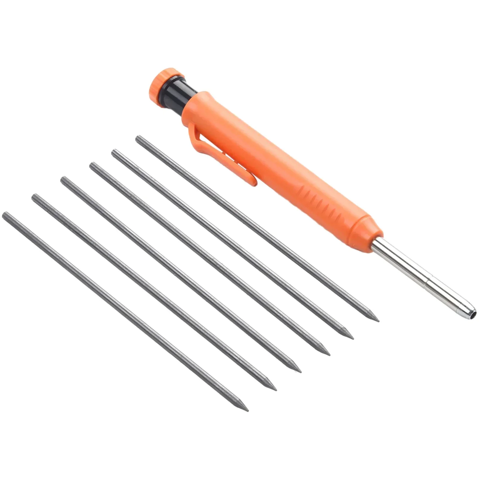 Solid Carpenter Pencil With Built-in Sharpener Set Deep Hole Mechanical Pencil Construction Job Tools Carpentry Marking Scriber