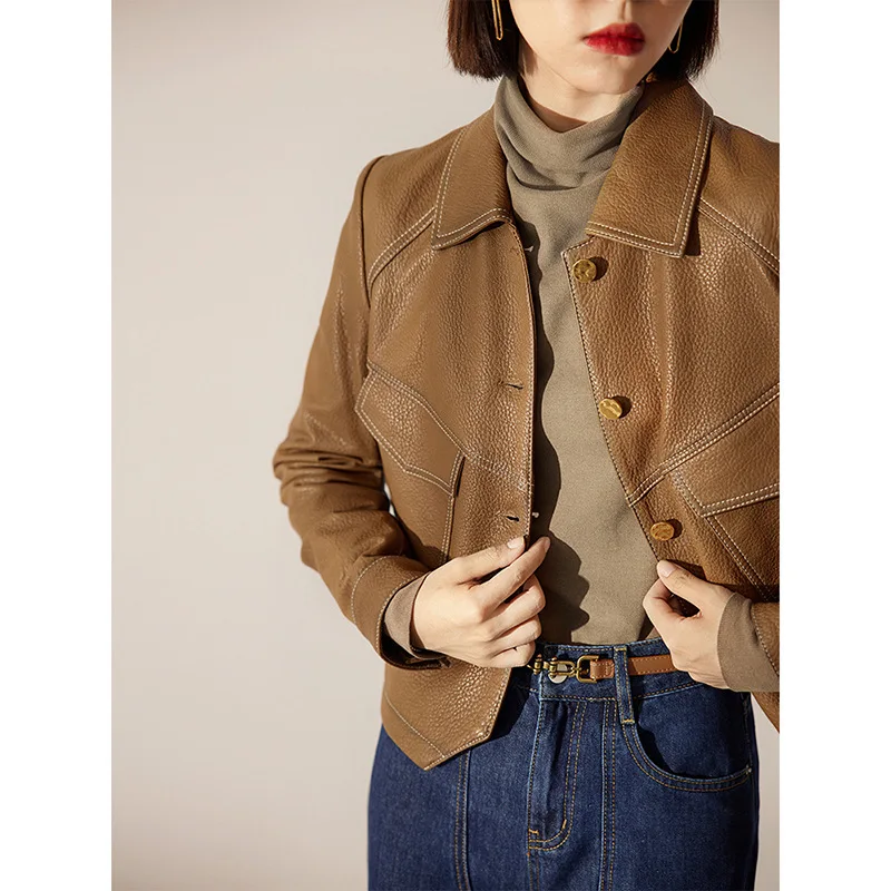 2022 Spring New Real Leather Coat Genuine Sheepskin Leather Foam Leather Jacket W5