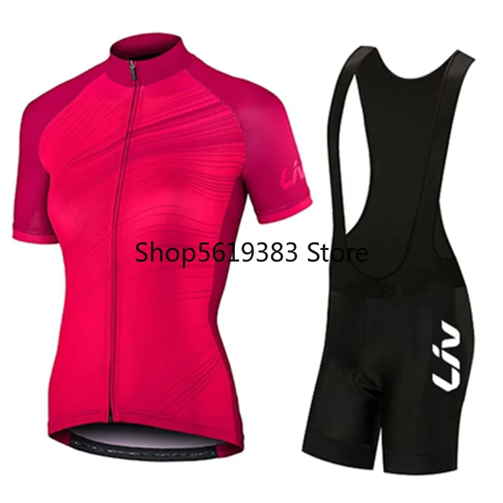 girl Cycling Jersey Set LIV Team Summer Bike Clothing MTB Bicycle Breathable Clothes Maillot female Ciclismo woman Uniform