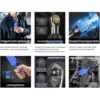 Electric Cordless Right Ratchet 3/8'' 90° Angle Wrench with LED Work Light +7pcs Sockets Set Power Ratchet Wrenches, 2 Battery 4