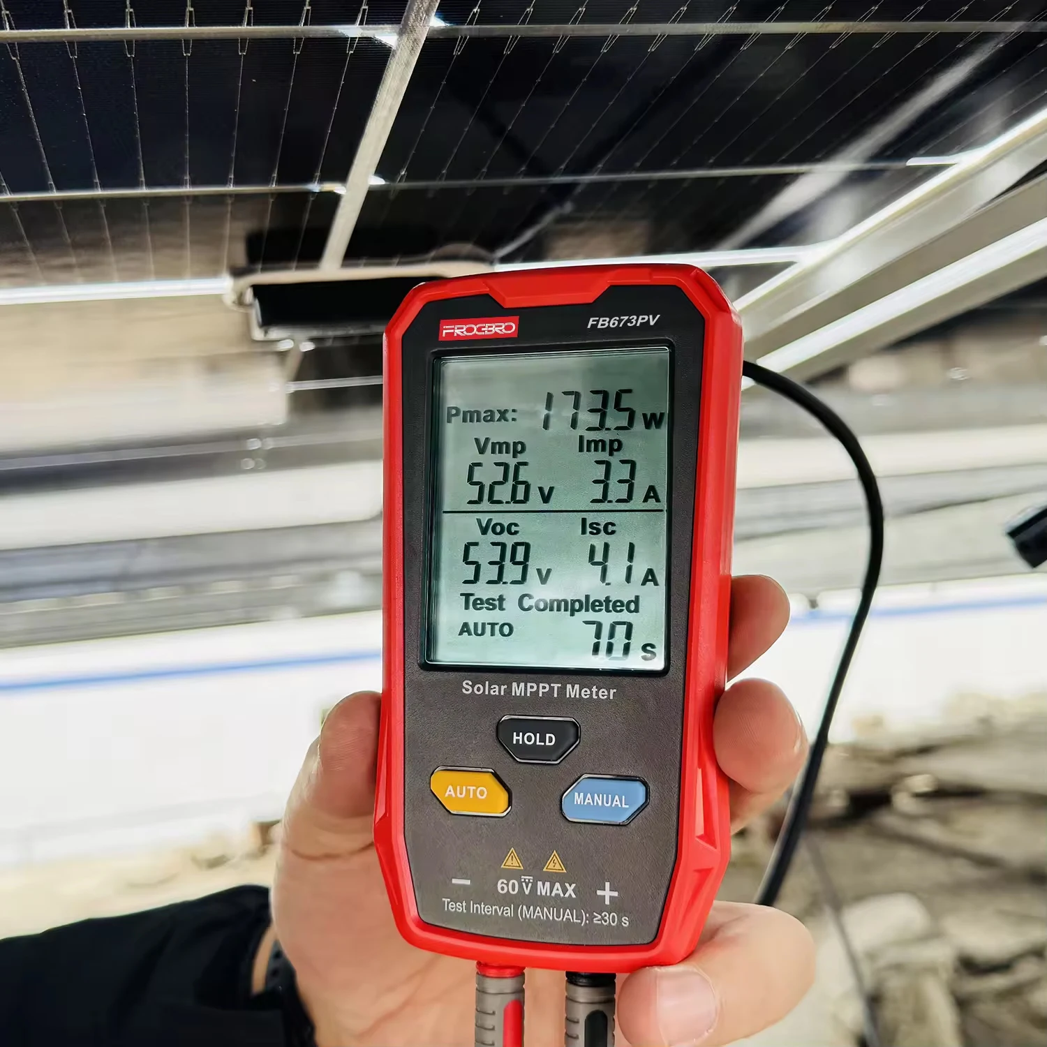 FB673PV 800w LCD MPPT solar panel pv tester energy meter Smart Current Voltage Tester Digital meter solar power tester VOC 5