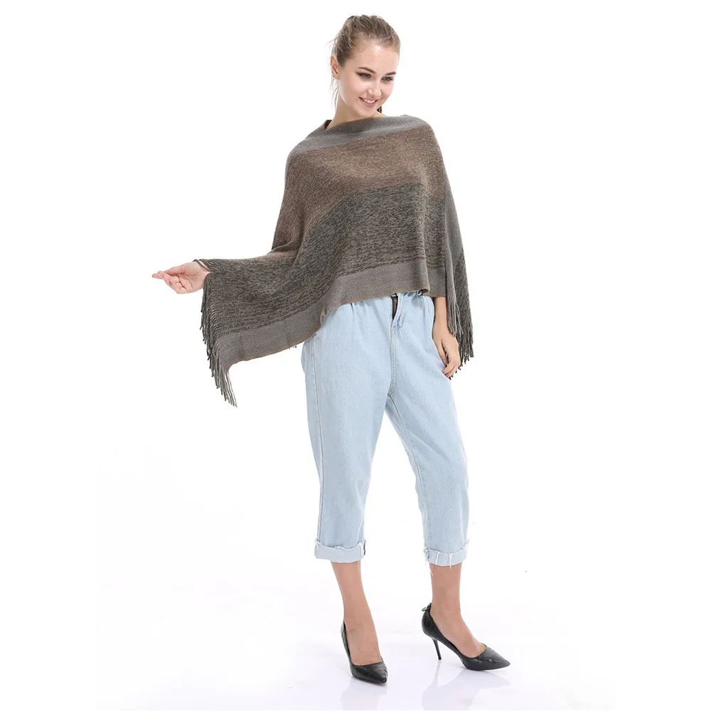 

Демисезонный Европейский Американский нестандартный цвет, шелковая кисточка, Женская шаль, пуловер цвета хаки