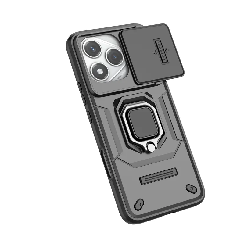 Enhanced Phone Case with Slide Window Cover and Stand Holder - Shockproof and Stylish Protection