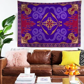 A-Aladdin-Tapisserie murale bohème, Mandala Kawaii, décor de chambre 1