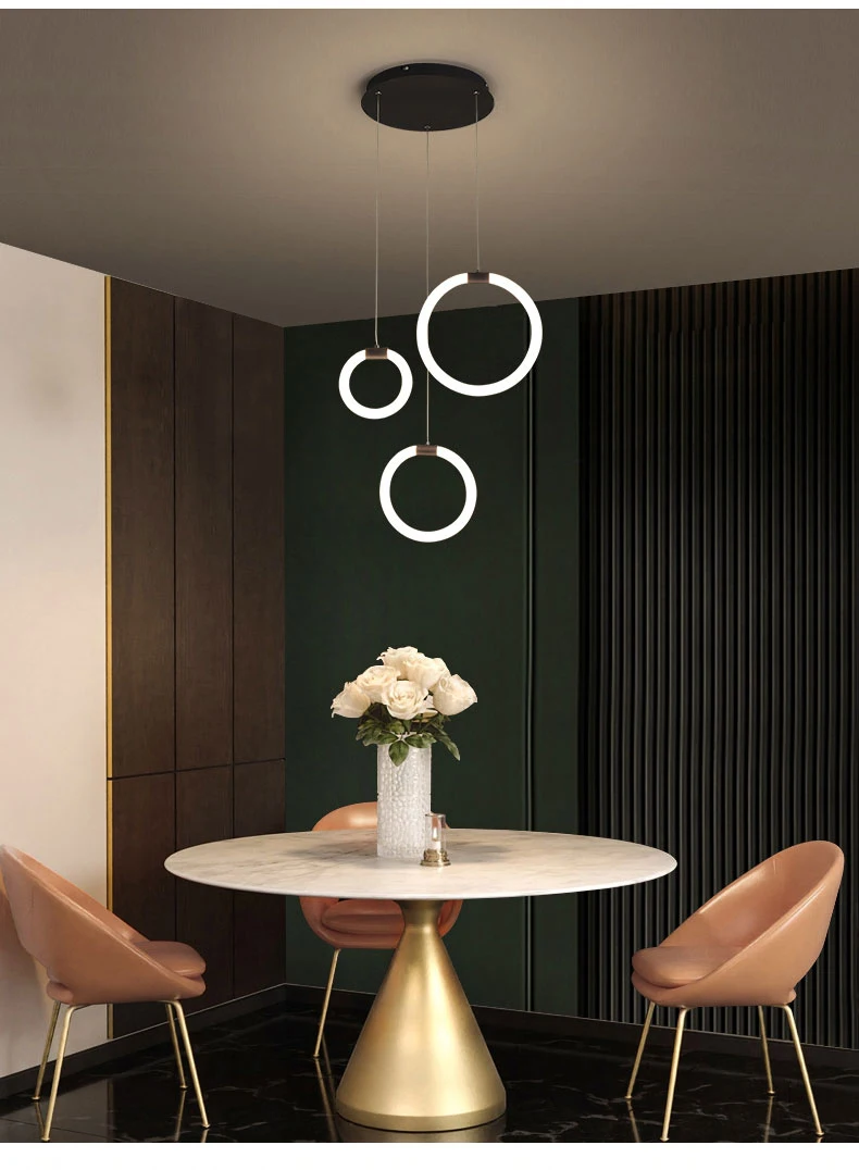 Lâmpada de Escada Salão de Exposição Sala de Estar Anel de Teto Moderno Designer Circular Candelabro Simples Duplex Estilo Arquitetônico Criativo Restaurante Arte Bar Cozinha Iluminação Interior Villa Lustre Led 10 Computers & Electronics