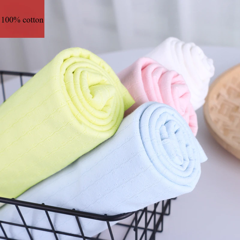 1Meter Full Cotton Jacquard Mesh Knitted Cloth for Boys and Girls in Summer Light and Breathable Cotton Fabric