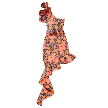 여성용 2023 브이넥 프릴 프린트 스플릿 비키니 및 커버 수영복, 푸시업 수영복, 휴양지 스타일